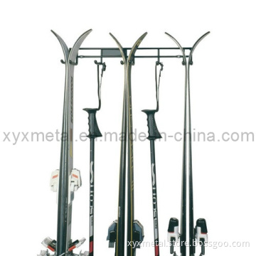 3 Pairs Ski and Poles Wall Ski Hanger Storage Rack